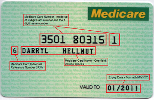 Australian Medicare Card - Green