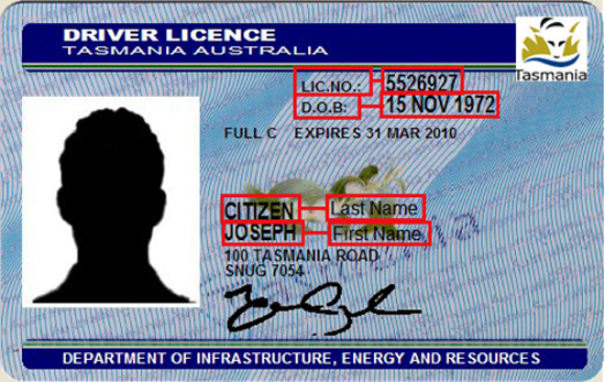 Tasmania Driver Licence