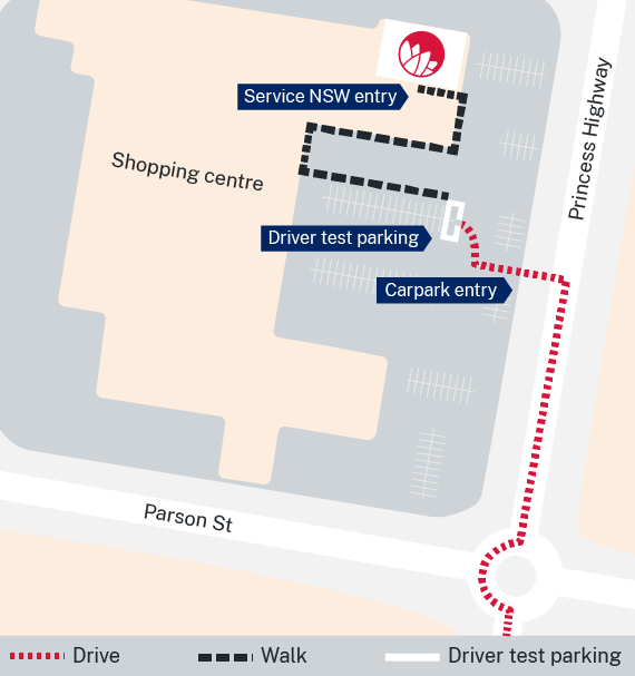 Ulladulla Service Centre driver testing parking location