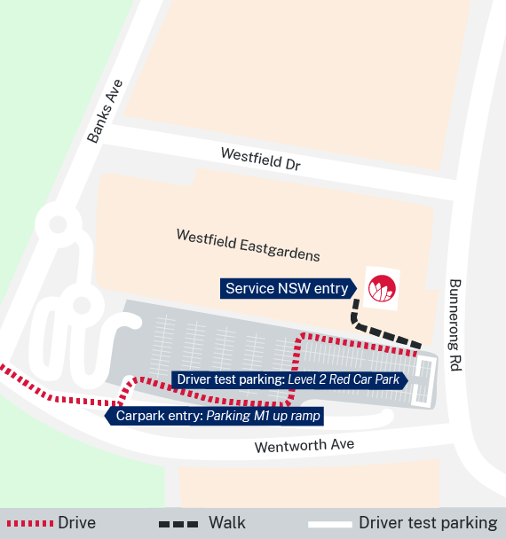 Eastgardens driver testing map